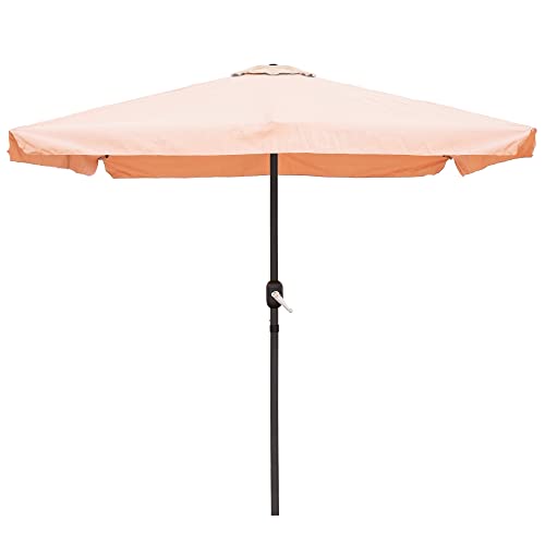 LOLAhome Parasol inclinable de 250x250 cm, Beige ocuro, mástil Ø48mm de aluminio Gris, con Antiviento y Manivela, Elegante y Duradero, tratamiento Anti-corrosión, Para Exterior, Jardín, Terraza