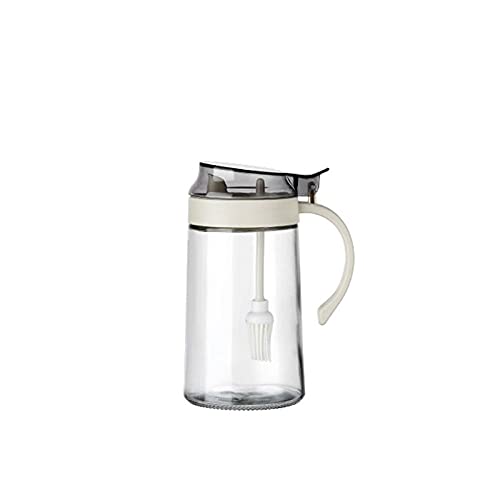 YUZZZKUNHCZyh Oil Bottle, Food Grade Glass Oil Bottle for Cooking, Silicone Oil Brush Bottle Food Grade BBQ Basting Brushes Heat Resistant Barbecue ，used for Barbecue, Salad, Frying, Kitchen Baking, E