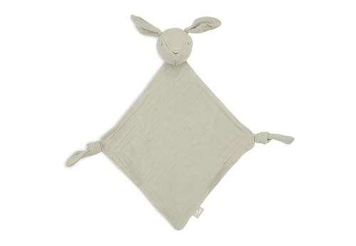 Jollein Baby Comforter - Bunny Ears, Olive Green - Dummy Cloth - 100% Cotton - Cuddly Blanket - Oeko-Tex Certified - Olive Green