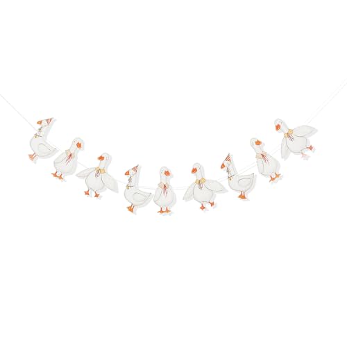 Image of Silly Goose Birthday Garland, Goose Themed Party Decorations, Farm Animal Party Supplies, Boy Girl Birthday Banner, Vintage Goose Animal Themed Banner
