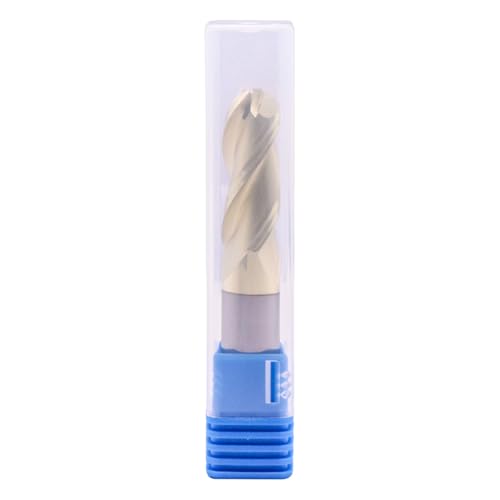 Image of 1 /2 inch 3 Flute Solid Carbide Ball Nose End Mill for Aluminum, ZrN Coated | 37 Helix, 1 /2 inch Cutting Dia, 1 /2 inch Shank Dia, 1-1 /4 inch Length of Cut, 3 inch Overall Length, for Milling Aluminum and Copper