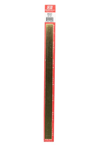 K&S 8243 Brass Strip, 0.032" Thick x 3/4" Wide x 12" Long, 1 Strip, Made in USA