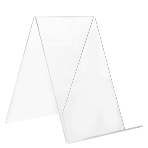 Healvian Étagère à Livres en Acrylique Transparent Épais Support de Table A5 Incliné sans Bordure Présentoir pour Librairie et Bureau Porte-Livres Polyvalent Affichage Stable et