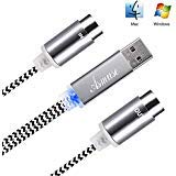 MIDI to USB Cable MIDI Interface Converter with LED Indicator Light and FTP Processing Chip for Electric Keyboard Piano to PC Mac Laptop 5-PIN DIN MIDI Cable 6FT(6ft)