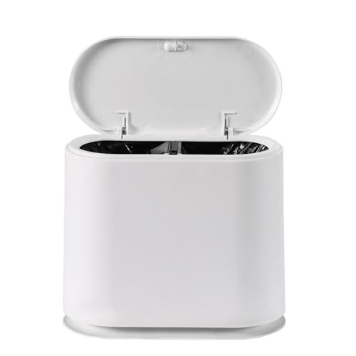 ゴミ箱 ミニゴミ箱 ふた付き 卓上ゴミ箱 かわいい ゴミ箱 おしゃれ 家庭用 10L/12L デスクトップゴミ箱 分別 ごみ箱 は無臭で密閉 省スペース トイレ リビングキッチンベッドルーム用 (ホワイト,12L)