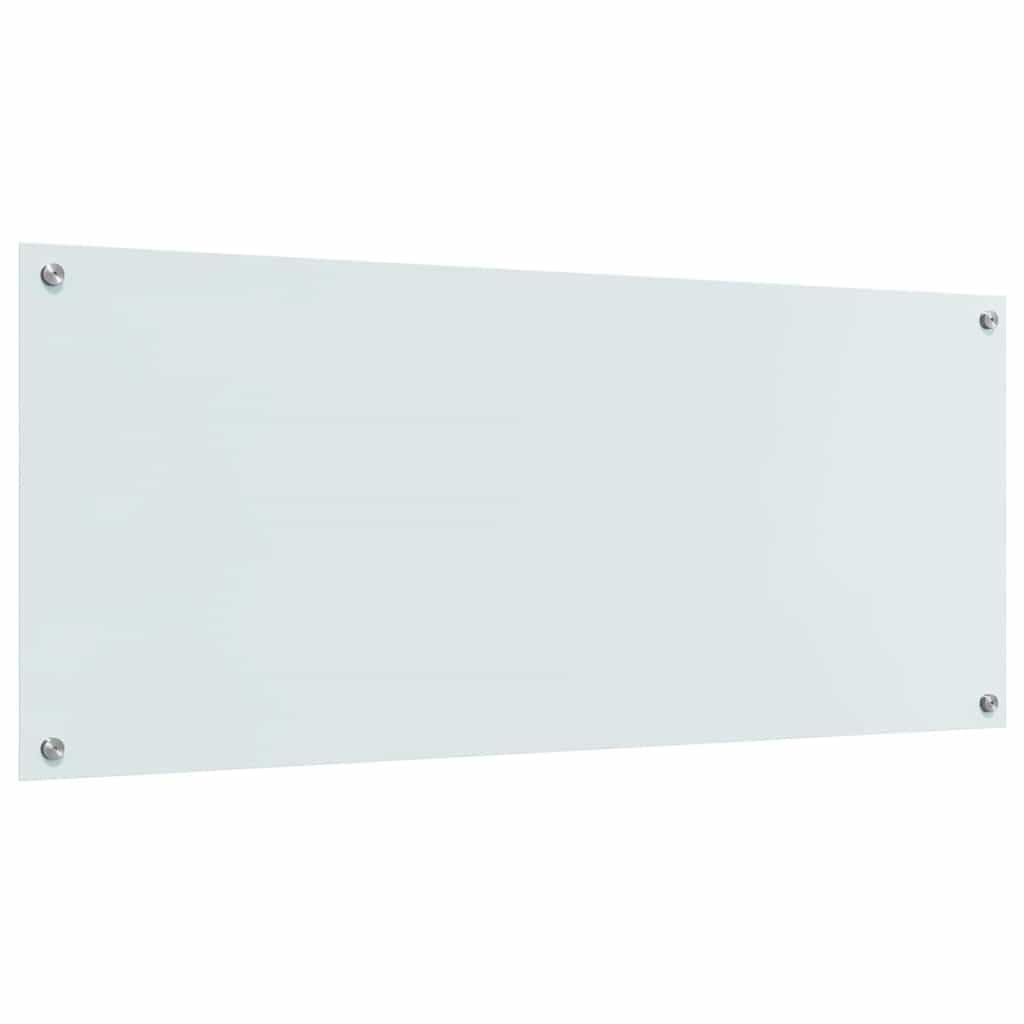 Küchenrückwand 2 Stück Weiß Gehärtetes Glas 120 x 50 cm Hitzebeständig mit 4 vorgebohrten Löchern Modernes Küchenzubehör für Kochen Backen und Haushaltsorganisation