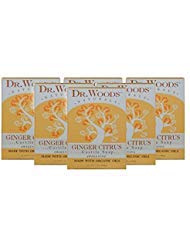 Dr. Woods Ginger Citrus Bar Soap with Jojoba Oil & Organic Shea Butter, 5.25 Ounce (Pack of 6)
