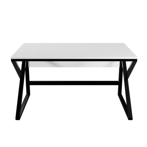Image of Riyan Luxiwood Alden Computer Table in Engineering Wood for Home & Office, Simple Style Desk, Scratch Resistance Surface, Easy to Assemble, Study Table for Kids (Size-12 X 5 X 75 Cm) - White
