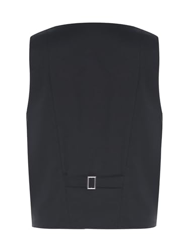 Choomomo Boys V Neck Formal Suit Vest 4-Button Single Breasted Closure & Pointed Hem2