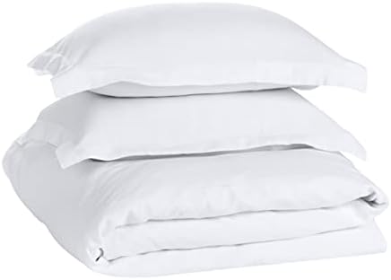 Fabriza 100% Egyptian Cotton Double Duvet Set High Thread Count Light-Weight Ultra soft Washable Duvet Sets Double Bed With 2 Pillowcases Durable Bedding Sets for All Seasons (White)