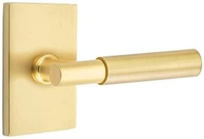 Emtek Privacy Set, CF Mechanism, Modern Rectangular Rosette, Myles Lever, Flat Black image 4