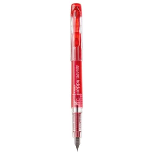 Image of PLATINUM Preppy Fountain Pen, Red Barrel, Fine Nib, Smooth Writing Performance.