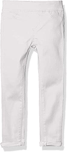 DKNY Girls 4-6X Girls Full Length Super Soft Stretch Denim Jeans (Bright White, 4)
