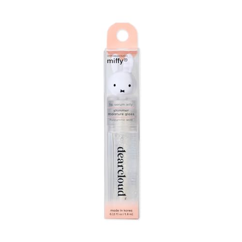 dearcloud Miffy Lip Serum Jelly - Clear Shimmer Lip Gloss for Hydration & Shine (Clear Skies)