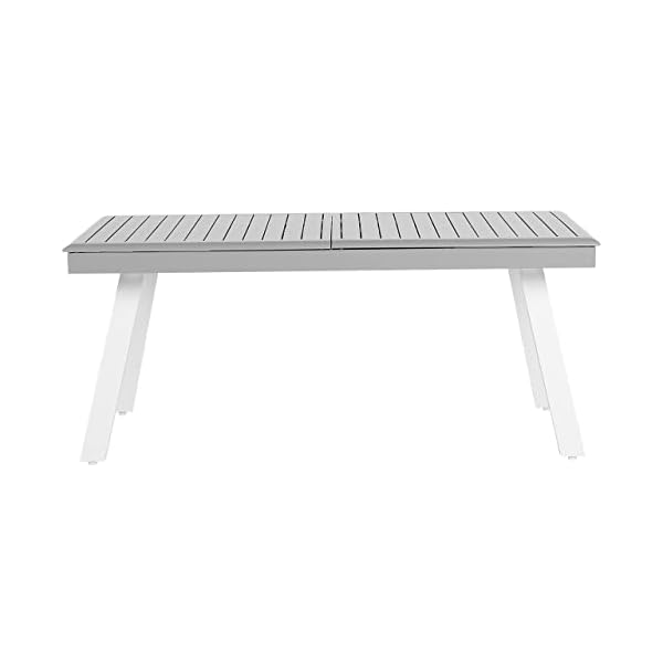Pereta Gartentisch-Set Aluminium Grau/Weiß