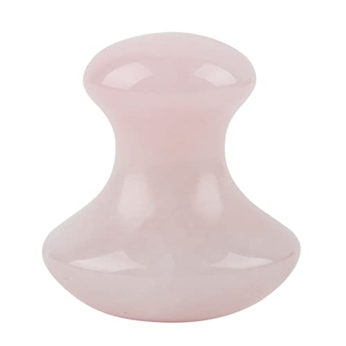 Massaggiatore Viso Quarzo Rosa Champi Gua Sha Quarzo Rosa Fungo in Pietra Naturale, Massaggiatore Giada Anti-Age, Riduce le rughe sottili, Stimola la circolazione sanguigna, Pelle sana e luminosa -