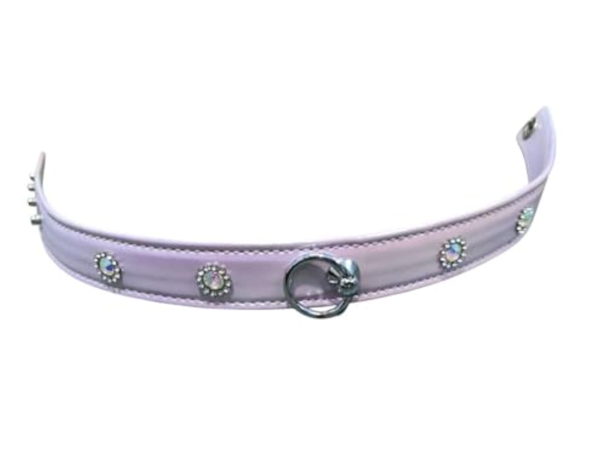 Diamante Leather Choker Necklace for Women, Adjustable