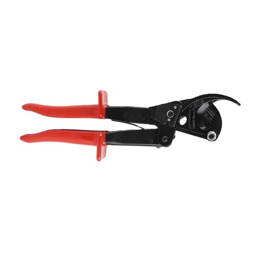 Image of HS325A Ratchet Cable Cutter Professional Heavy Duty Insulated Cutting Tool for Copper Aluminum Wires High Carbon Steel Black Red 240mm²