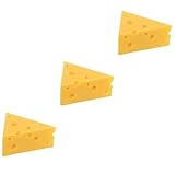 3pcs Simulation Cheese Model House Accessories for Home Doll House Accessory Home Decorations Artificial Dessert Miniatures Kitchen Cheese Fake Bread Decorative Cheese Fake Food