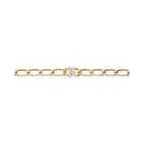 PDPaola Letters PU01-543-U - Bracciale con lettera F, in argento sterling placcato oro 18 carati, con zirconi, dimensioni fino a 19 cm, bis 19 cm, Stgerling argento, Zirconia cubica