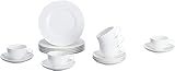Villeroy und Boch - Royal Kaffee-Set, 18 tlg., stilvoll servieren und genießen, Premium Porzellan, spülmaschinen-, mikrowellengeeignet, weiß