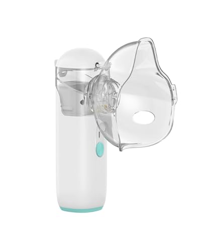 Portable Nebulizer for Adults Kids,3 Speed Portable mesh Nebulizer, 50dB Ultra Quiet Handheld Breathing Treatment Device, USB-C Rechargeable Steam Inhaler with Self-Cleaning Flip Cover(White)