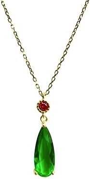 Kashasin Howl's Moving Castle Necklace S925 Silver Chain Anime Cartoon Cosplay Costume Jewelry Green Water Drop Necklace Accessories Gift