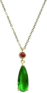 Kashasin Howl's Moving Castle Necklace S925 Silver Chain Anime Cartoon Cosplay Costume Jewelry Green Water Drop Necklace Accessories Gift