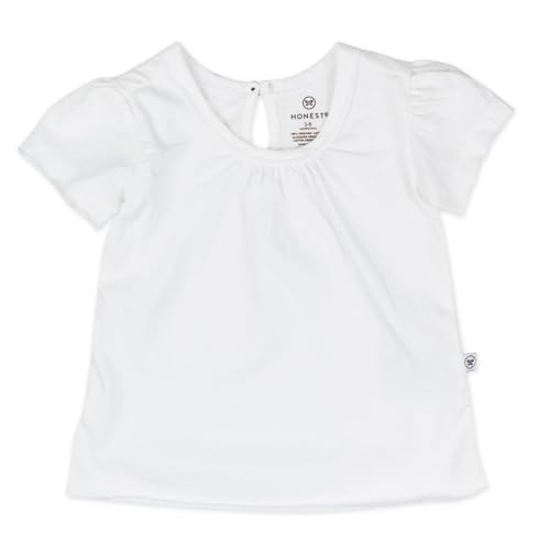Image of HonestBaby Baby-Girls 5-Pack Puff Sleeve T-Shirts 100% Organic Cotton Baby, Toddler, Little Kid, Girl