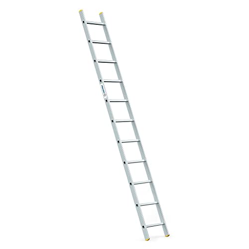 HOSTROM Echelle Simple StablePro 11 marches en Aluminium, légère et Durable, Hauteur de Travail maximale 3,98m, Garantie 5 Ans, Charge maximale 150kg