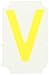 Brady 5060-V Vinyl (B-933), 2" Height Yellow Gothic Quik-Align, Legend "V" (Package of 10)