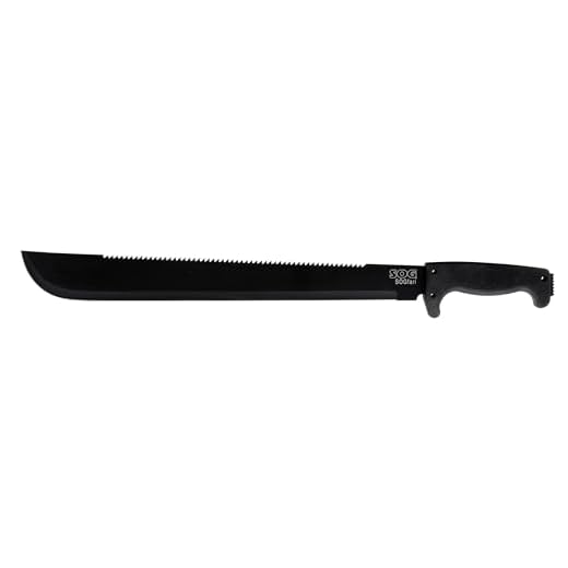 SOGFari 18 in. Machete, Black Kraton Handle, Black Blade
