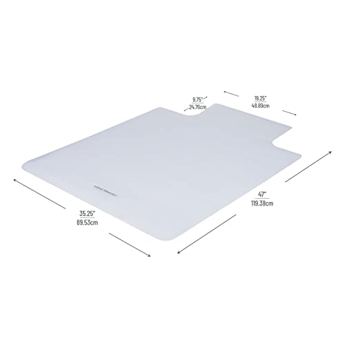 Mind Reader 9-To-5 Collection, Office Chair Mat, Anti-Skid Floor Protector, 48 X 36, Pvc, Clear #TOP2
