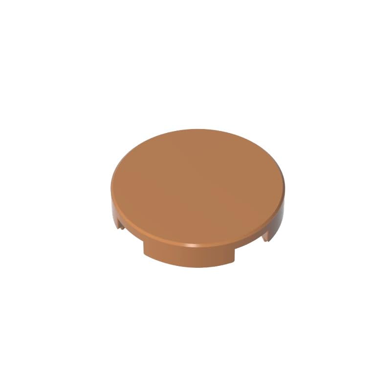 Gobricks 14769 Circular Plate Tile Round 2x2 with Bottom Stud Holder 50 Pieces GDS-611 Compatible with Lego Building Blocks Color:Medium Nougat — image 1