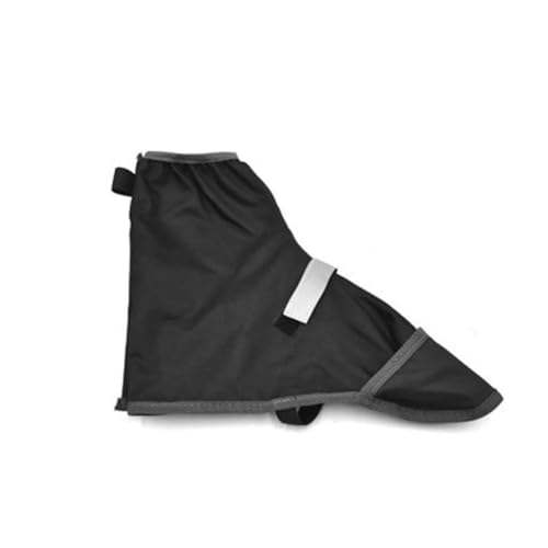Lapiglo Impermeable para cubrezapatos de bicicleta, para lluvia, fundas ligeras para zapatos de ciclismo con tiras reflectantes, equipo de senderismo, color negro
