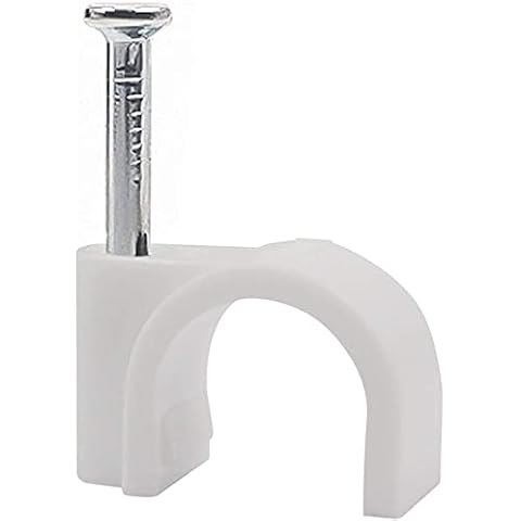 Reulin 7mm Strong Cable Clips, Pack of 100, White Cover