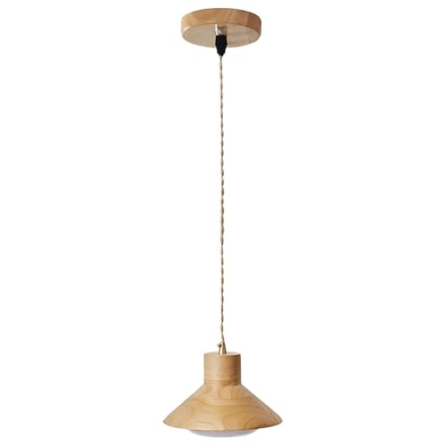 Lámpara colgante moderna de madera iluminación ajustable para comedor y mesita