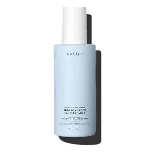 NuFACE Supercharged IonPlex Facial Mist - 3-in-1 Ultra-Fine Hydrating Face Mist & Pore Minimizer with Hyaluronic Acid + IonPlex Technology to Lock in Moisture and Enhance Microcurrent Treatment (5 oz)