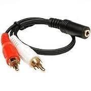 Image of 3.5mm Female Stereo Jack To 2 RCA Male Plugs Cable for Personal Computer 1.5 Meter / 4.9 Feet - Black