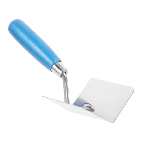 FUTUREORYY Paleta Inoxidable para Esquinas Interiores con Mango Ergonómico Azul Herramienta de Enlucido Antideslizante para Acabado Profesional de Paredes