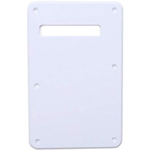 Musiclily 6 Hole Strat Back Plate Tremolo Cavity Cover Guitar Backplate for Fender USA/Mexican Made Standard Stratocaster Modern Style Electric Guitar, White