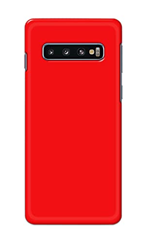 Image of Printed Hard Back Cover Case for Samsung Galaxy S10 Plus | Samsung S10+ Back Cover (Plain Red) -1803