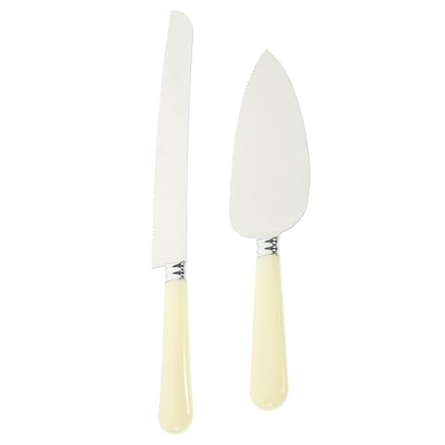 DIYEAH 2 pièces Set de Couteaux à Gâteau Robustes Acier Inoxydable Coupe Découpe-pizza Multi-usages Résistants à Usure pour Sandwichs Tartes et Pâtisseries Couleur Rose