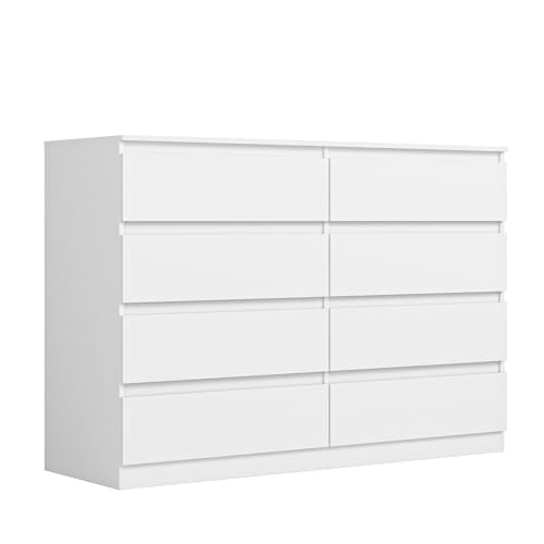 Vibe & Dine 8 Drawer Double Dresser, Modern Chest of...