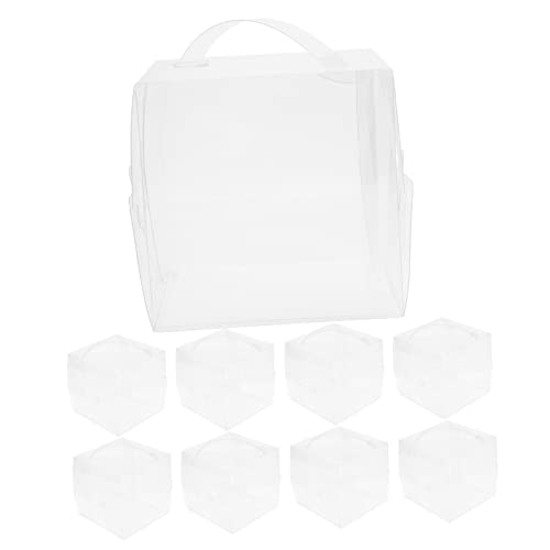 BESTYASH 10pcs Clear Handheld Cake Boxes Transparent Bakery Containers for Fresh Pastry Presentation for Birthdays Parties and Outdoor Events