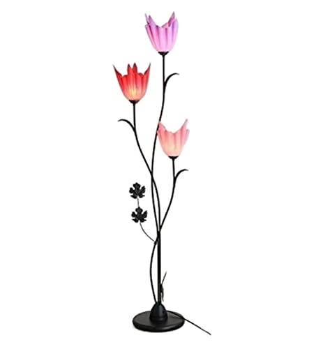 Lámpara de pie moderna de metal para dar calidez a tu salón con un diseño floral elegante