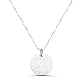 Moments Précieux Collier personnalisé enfant médaille dessin cerise, argent   Idée cadeau pour Noël   Anniversaires   Baptême   Communion