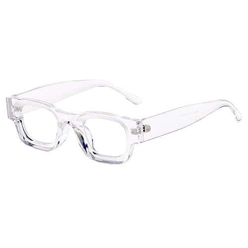 Image of EYLRIM Thick Square Frame Sunglasses for Women Men Chunky Rectangle Polarized Sunglasses UV400 Protection