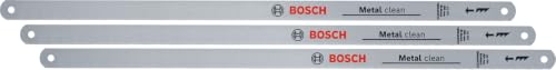 Bosch Hacksaw Blades Clean 300mm 3-Piece (Accessories for Hacksaw 300mm; 32 TPI; Durable Bi-Metal Blade for Clean Cuts in Metal Wood Plastic Composite Materials)