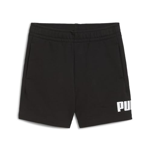 PUMA Boy's Essential No. 1 Logo French Terry Shorts, PUMA Black, 3-4 Years